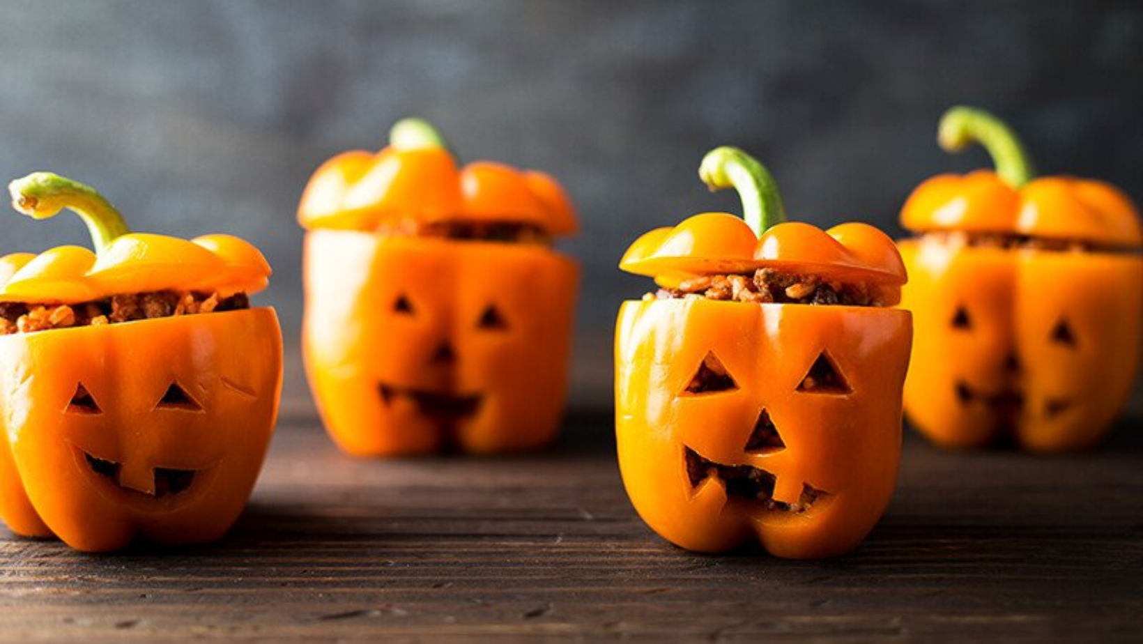 pimientos con forma de calabaza